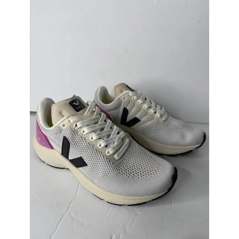 NEW Veja Marlin V-Knit Mesh Sneakers Chalk Black Ultraviolet EU 37 US 6 UK 4